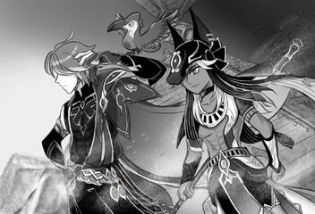 Alhaitham and Cyno fic illustration Alhaitham and Cyno fic illustration